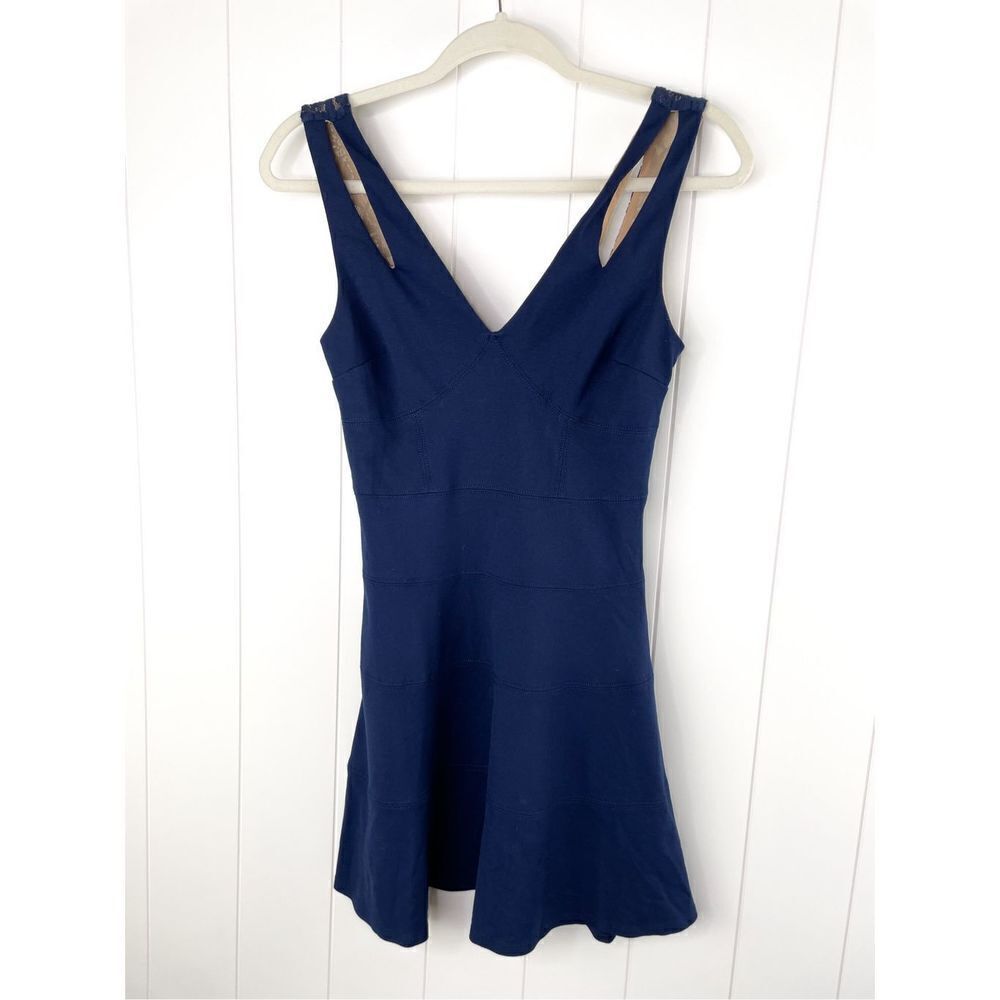 Ali & Jay Navy Blue Lace Back Mini Skater Dress Balletcore Size S